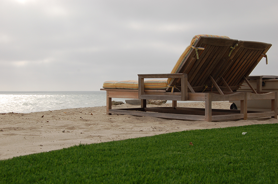 Synthetic turf on the beach.