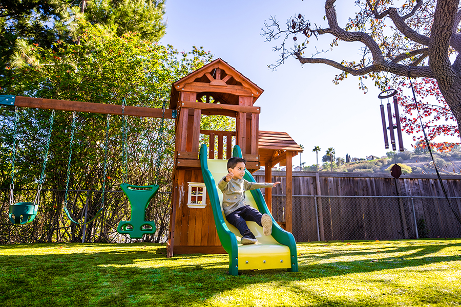 Artificial turf playground