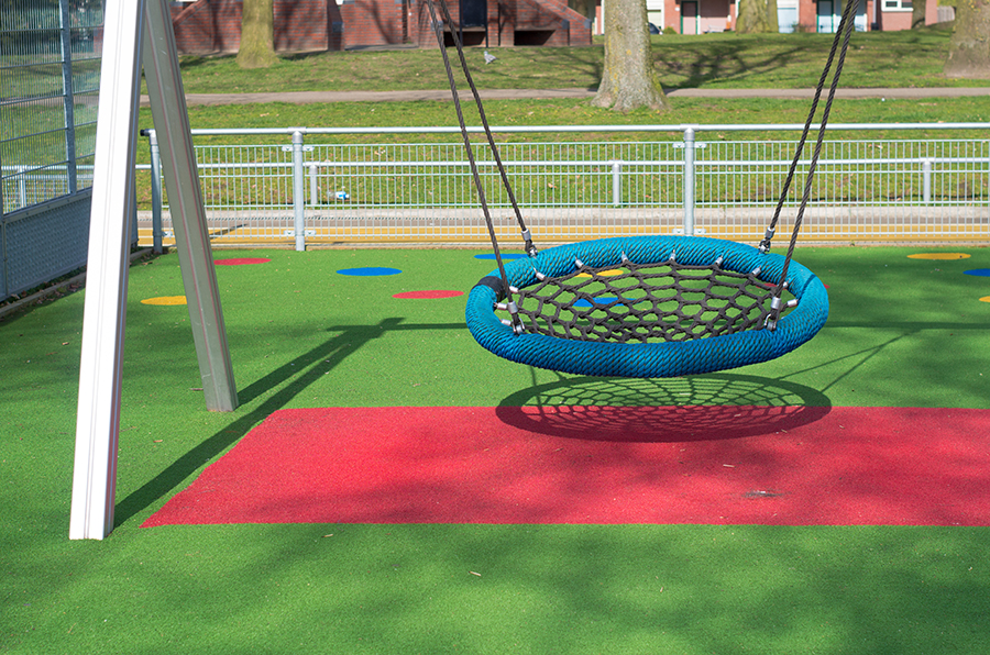Playground turf surface.